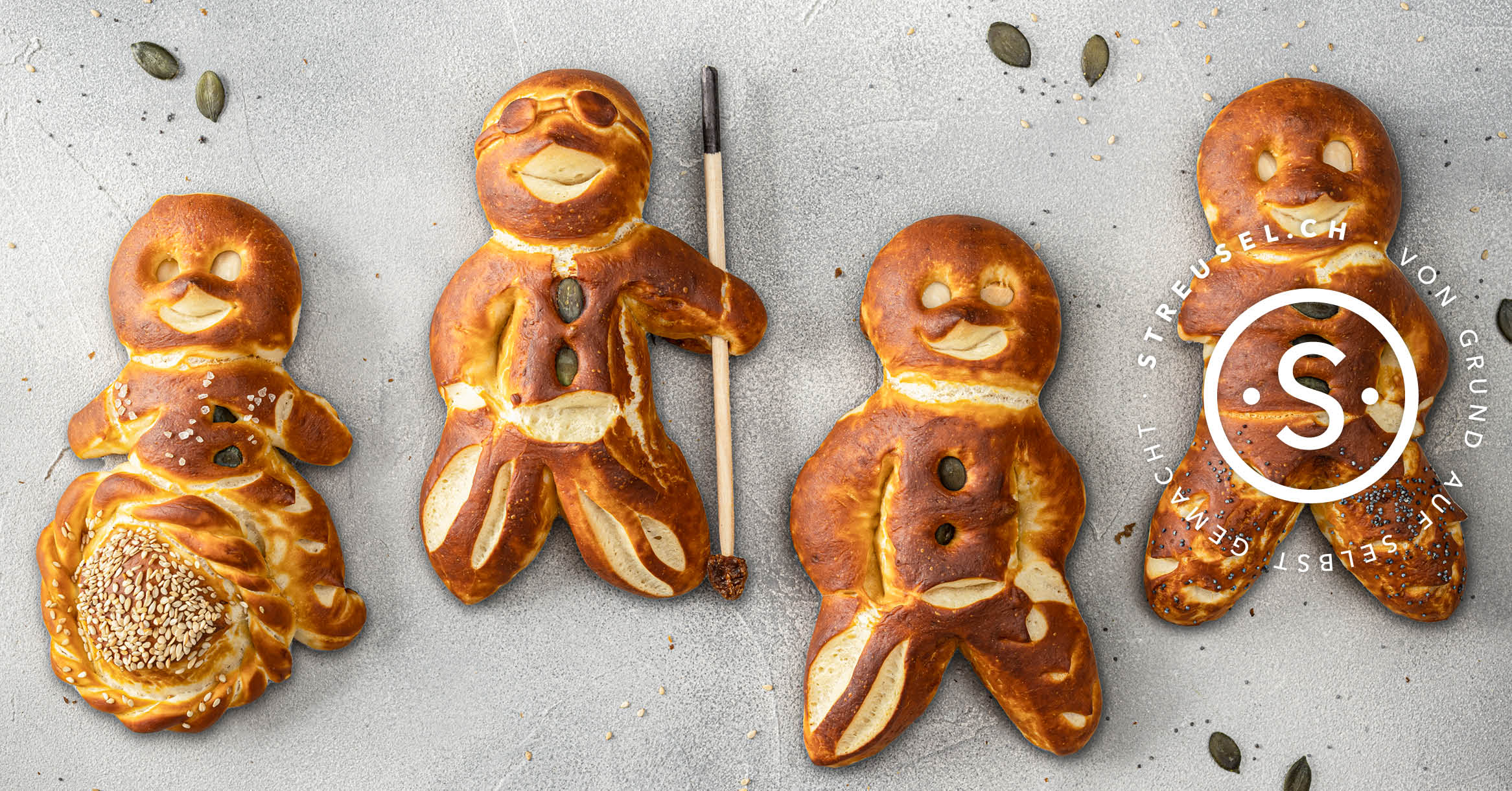 Laugen-Grittibänz / Laugen-Stutenkerl – Rezept von Streusel Laugen-Grittibänz / Laugen-Stutenkerl – Rezept von Streusel