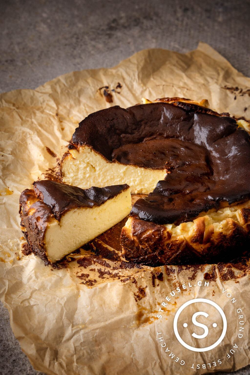 Baskischer Käsekuchen / Burnt Cheesecake – Rezept von Streusel Baskischer Käsekuchen / Burnt Cheesecake – Rezept von Streusel